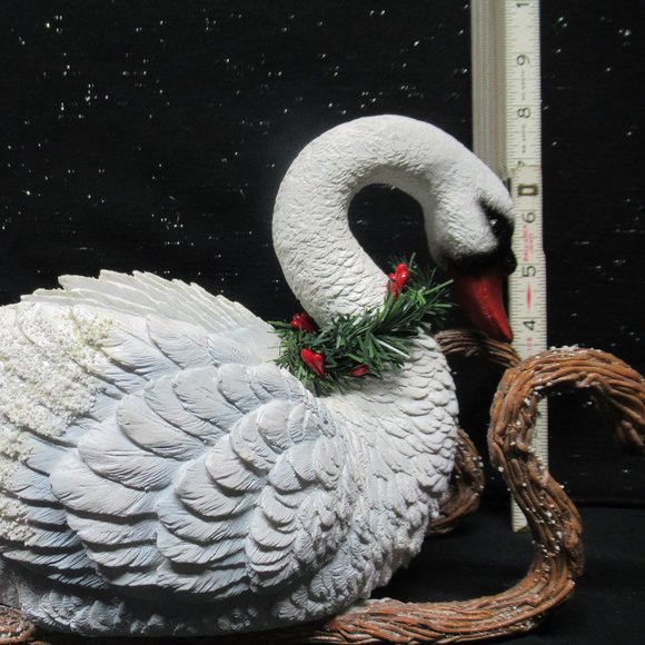 Christmas/Holiday Winter Decorative Swan Sleigh Planter - Picture 8 of 8